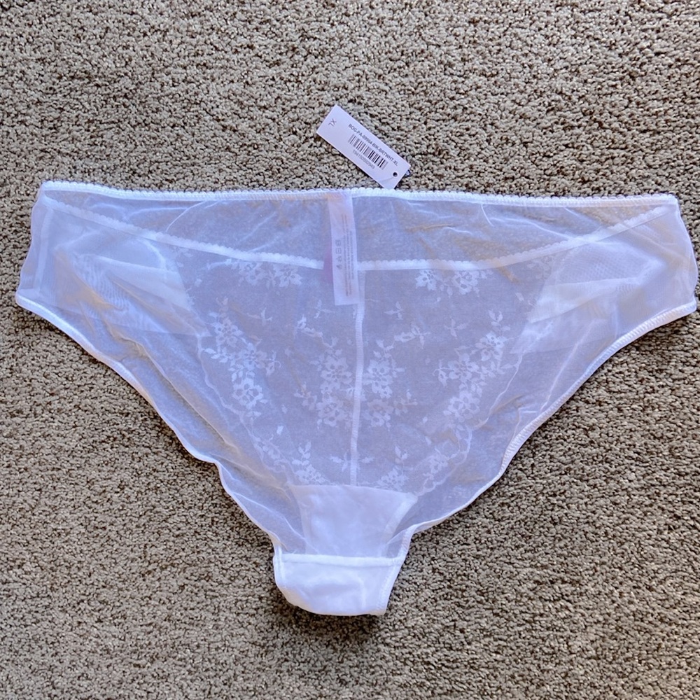 NWT New Adore Me white lace mesh bikini panties Sz XL - Picture 2 of 2